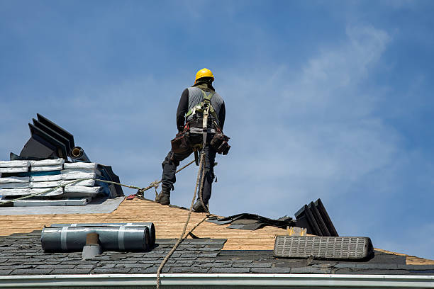 Professional Storm Damage Roof Repair technician working in Poynette, WI